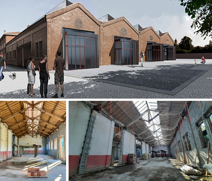 Medicina (BO) - riconversione di ex edificio industriale<br/>progettazione acustica esecutiva
